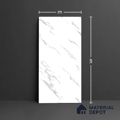 Marble Look Wall & Floor Tile TL 08938 | Glossy Finish 4 ft x 2 ft Vitrified Tile - 9 mm | Suitable For Kitchen, Bathroom, Bedroom & Office