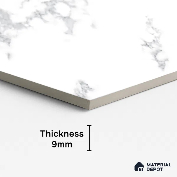 Marble Look Wall & Floor Tile TL 08938 | Glossy Finish 4 ft x 2 ft Vitrified Tile - 9 mm | Suitable For Kitchen, Bathroom, Bedroom & Office