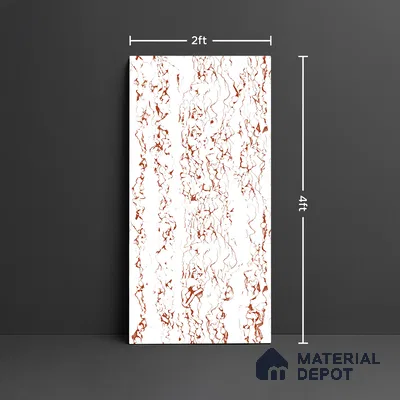 Marble Look Wall & Floor Tile TL 08932 | Glossy Finish 4 ft x 2 ft Vitrified Tile - 9 mm | Suitable For Kitchen, Bathroom, Bedroom & Office