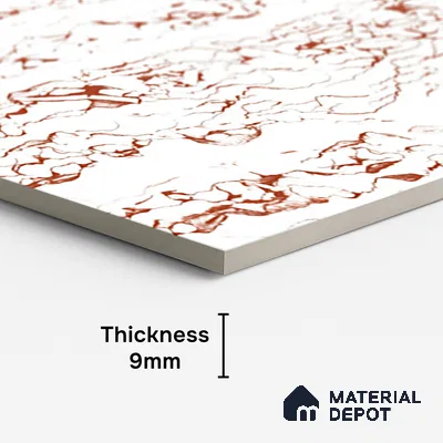 Marble Look Wall & Floor Tile TL 08932 | Glossy Finish 4 ft x 2 ft Vitrified Tile - 9 mm | Suitable For Kitchen, Bathroom, Bedroom & Office