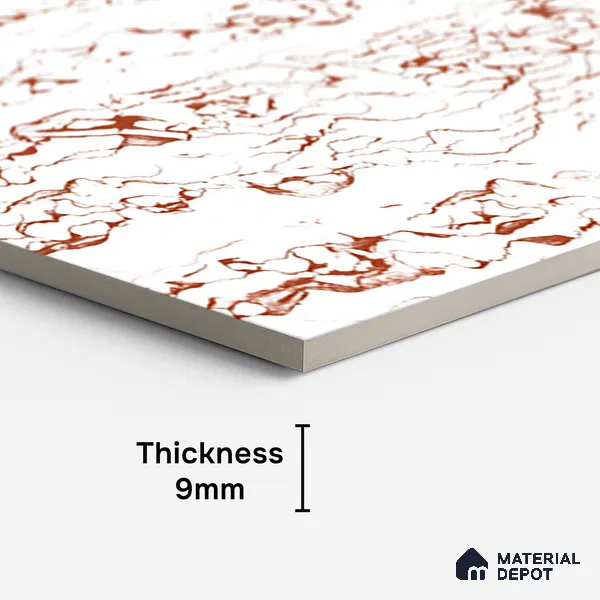 Marble Look Wall & Floor Tile TL 08932 | Glossy Finish 4 ft x 2 ft Vitrified Tile - 9 mm | Suitable For Kitchen, Bathroom, Bedroom & Office