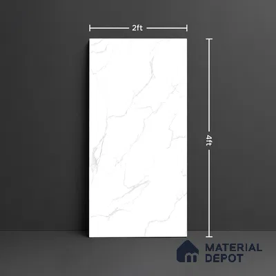 Marble Look Wall & Floor Tile TL 09031 | Glossy Finish 4 ft x 2 ft Vitrified Tile - 9 mm | Suitable For Kitchen, Bathroom, Bedroom & Office