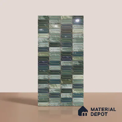 Faux Subway Look Wall & Floor Tile TL 09000 | Glossy Finish 4 ft x 2 ft Vitrified Tile - 9 mm | Suitable For Kitchen, Bathroom & Dining Area