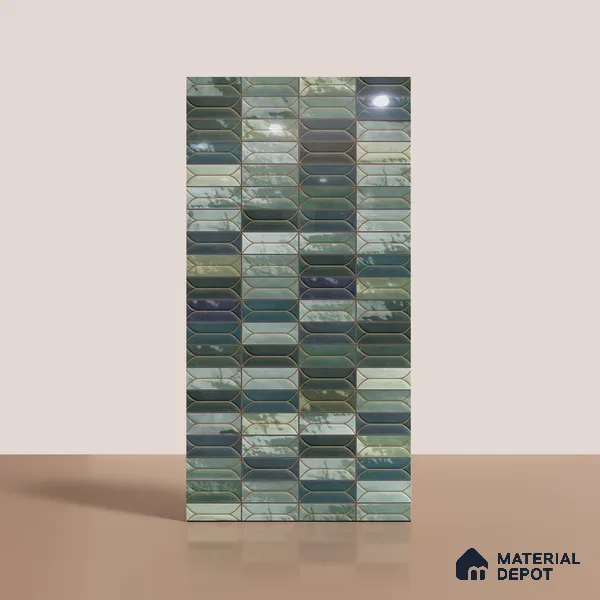 Faux Subway Look Wall & Floor Tile TL 09000 | Glossy Finish 4 ft x 2 ft Vitrified Tile - 9 mm | Suitable For Kitchen, Bathroom & Dining Area