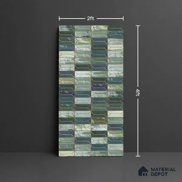 Faux Subway Look Wall & Floor Tile TL 09000 | Glossy Finish 4 ft x 2 ft Vitrified Tile - 9 mm | Suitable For Kitchen, Bathroom & Dining Area