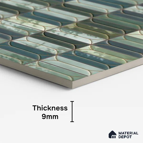 Faux Subway Look Wall & Floor Tile TL 09000 | Glossy Finish 4 ft x 2 ft Vitrified Tile - 9 mm | Suitable For Kitchen, Bathroom & Dining Area