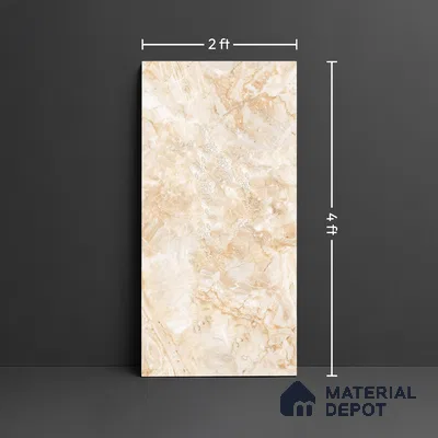 Marble Look Wall & Floor Tile TL 09034 | Glossy Finish 4 ft x 2 ft Vitrified Tile - 9 mm | Suitable For Kitchen, Bathroom, Bedroom & Office
