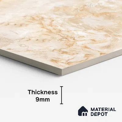 Marble Look Wall & Floor Tile TL 09034 | Glossy Finish 4 ft x 2 ft Vitrified Tile - 9 mm | Suitable For Kitchen, Bathroom, Bedroom & Office