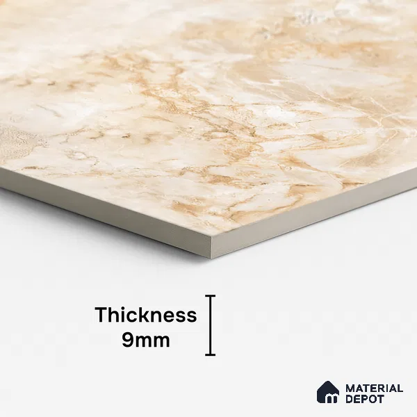 Marble Look Wall & Floor Tile TL 09034 | Glossy Finish 4 ft x 2 ft Vitrified Tile - 9 mm | Suitable For Kitchen, Bathroom, Bedroom & Office