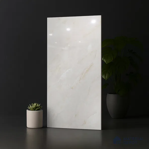 Marble Look Wall & Floor Tile TL 08944 | Glossy Finish 4 ft x 2 ft Vitrified Tile - 9 mm | Suitable For Kitchen, Bathroom, Bedroom & Office
