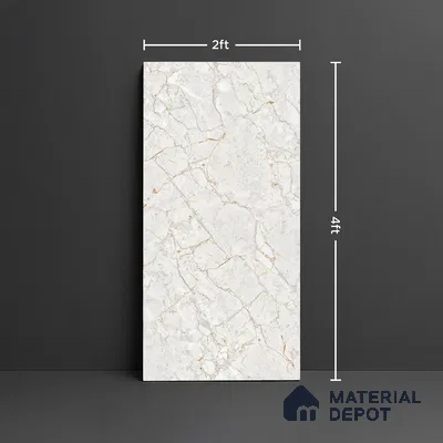 Marble Look Wall & Floor Tile TL 08948 | Glossy Finish 4 ft x 2 ft Vitrified Tile - 9 mm | Suitable For Kitchen, Bathroom, Bedroom & Office