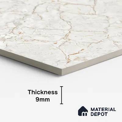 Marble Look Wall & Floor Tile TL 08948 | Glossy Finish 4 ft x 2 ft Vitrified Tile - 9 mm | Suitable For Kitchen, Bathroom, Bedroom & Office
