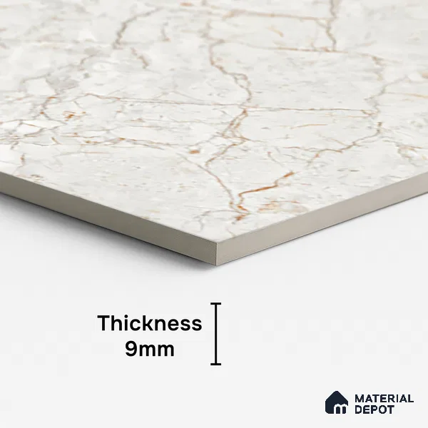 Marble Look Wall & Floor Tile TL 08948 | Glossy Finish 4 ft x 2 ft Vitrified Tile - 9 mm | Suitable For Kitchen, Bathroom, Bedroom & Office