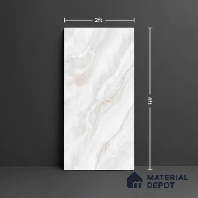 Marble Look Wall & Floor Tile TL 08946 | Glossy Finish 4 ft x 2 ft Vitrified Tile - 9 mm | Suitable For Kitchen, Bathroom, Bedroom & Office