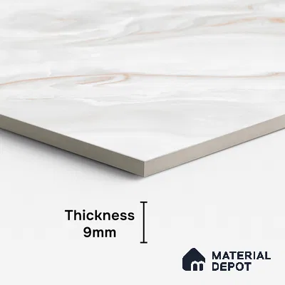 Marble Look Wall & Floor Tile TL 08946 | Glossy Finish 4 ft x 2 ft Vitrified Tile - 9 mm | Suitable For Kitchen, Bathroom, Bedroom & Office