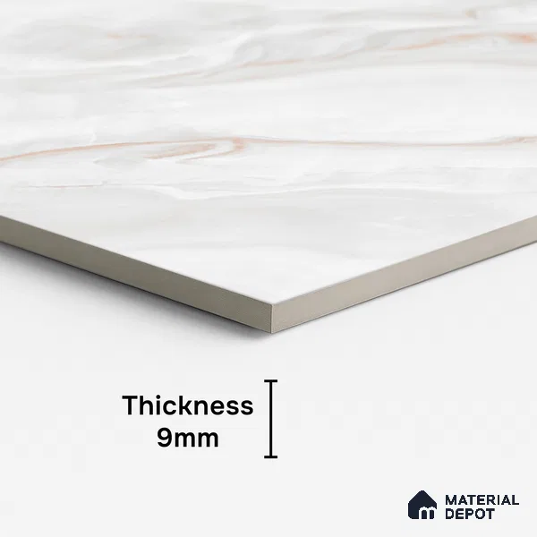 Marble Look Wall & Floor Tile TL 08946 | Glossy Finish 4 ft x 2 ft Vitrified Tile - 9 mm | Suitable For Kitchen, Bathroom, Bedroom & Office