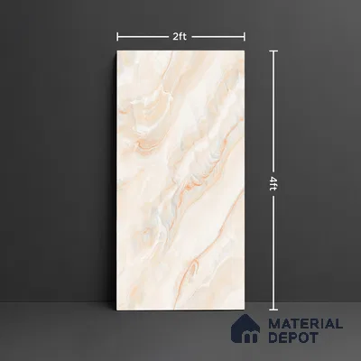 Marble Look Wall & Floor Tile TL 08945 | Glossy Finish 4 ft x 2 ft Vitrified Tile - 9 mm | Suitable For Kitchen, Bathroom, Bedroom & Office