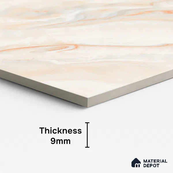 Marble Look Wall & Floor Tile TL 08945 | Glossy Finish 4 ft x 2 ft Vitrified Tile - 9 mm | Suitable For Kitchen, Bathroom, Bedroom & Office