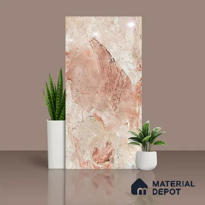 Marble Look Wall & Floor Tile TL 08917 | Glossy Finish 4 ft x 2 ft Vitrified Tile - 9 mm | Suitable For Kitchen, Bathroom, Bedroom & Office