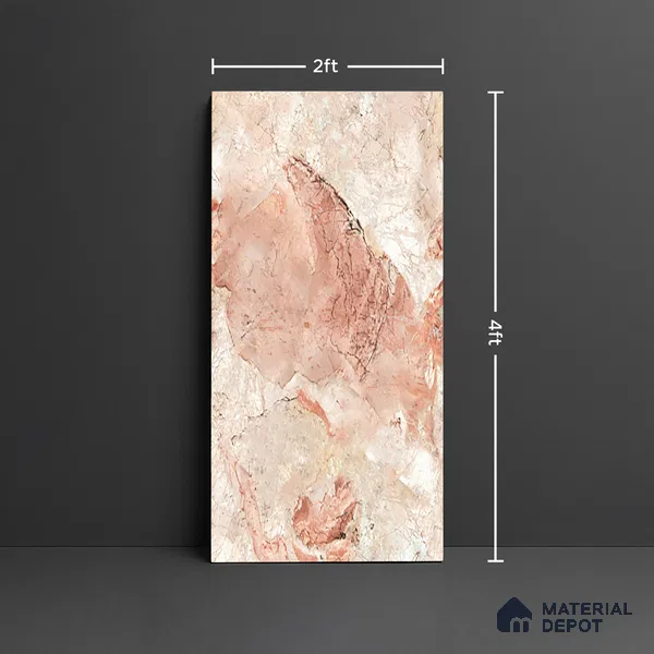 Marble Look Wall & Floor Tile TL 08917 | Glossy Finish 4 ft x 2 ft Vitrified Tile - 9 mm | Suitable For Kitchen, Bathroom, Bedroom & Office