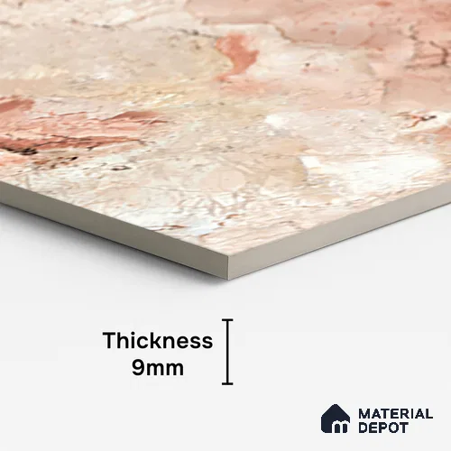 Marble Look Wall & Floor Tile TL 08917 | Glossy Finish 4 ft x 2 ft Vitrified Tile - 9 mm | Suitable For Kitchen, Bathroom, Bedroom & Office