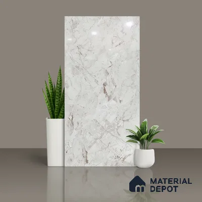 Marble Look Wall & Floor Tile TL 08889 | Glossy Finish 4 ft x 2 ft Vitrified Tile - 9 mm | Suitable For Kitchen, Bathroom, Bedroom & Office