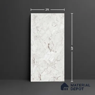 Marble Look Wall & Floor Tile TL 08889 | Glossy Finish 4 ft x 2 ft Vitrified Tile - 9 mm | Suitable For Kitchen, Bathroom, Bedroom & Office