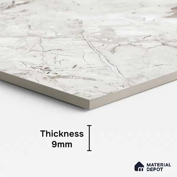 Marble Look Wall & Floor Tile TL 08889 | Glossy Finish 4 ft x 2 ft Vitrified Tile - 9 mm | Suitable For Kitchen, Bathroom, Bedroom & Office