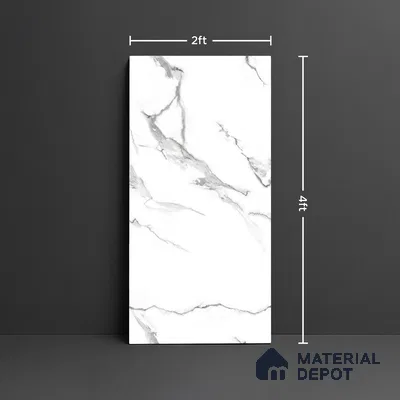 Marble Look Wall & Floor Tile TL 08995 | Glossy Finish 4 ft x 2 ft Vitrified Tile - 9 mm | Suitable For Kitchen, Bathroom, Bedroom & Office