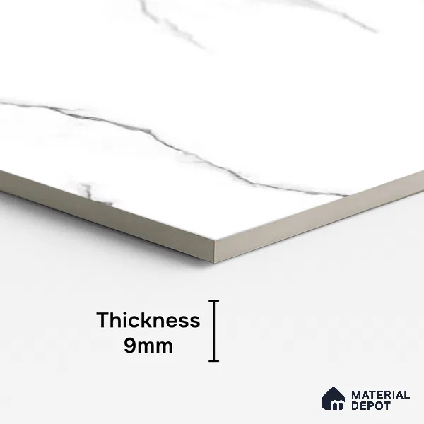 Marble Look Wall & Floor Tile TL 08995 | Glossy Finish 4 ft x 2 ft Vitrified Tile - 9 mm | Suitable For Kitchen, Bathroom, Bedroom & Office