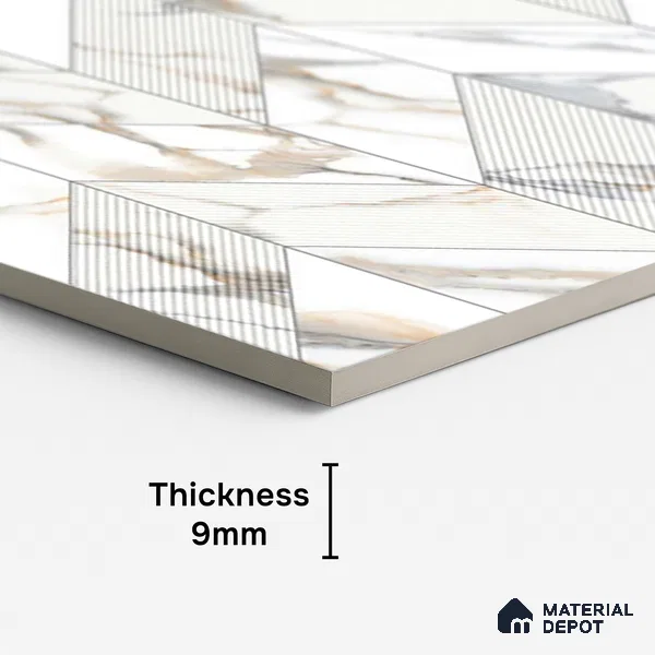 Highlighter Wall Tile TL 08986 | Glossy Finish 4 ft x 2 ft Vitrified Tile - 9 mm | Suitable For Bathroom, Accent/Feature Wall, Foyer