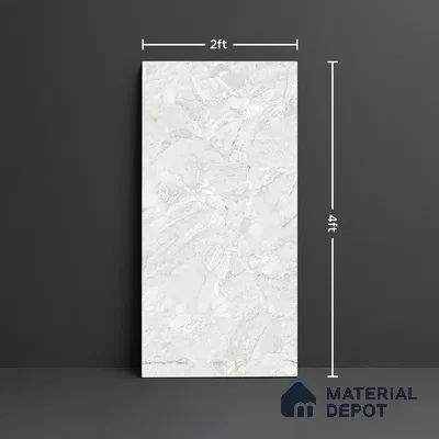 Marble Look Wall & Floor Tile TL 08933 | Glossy Finish 4 ft x 2 ft Vitrified Tile - 9 mm | Suitable For Kitchen, Bathroom, Bedroom & Office