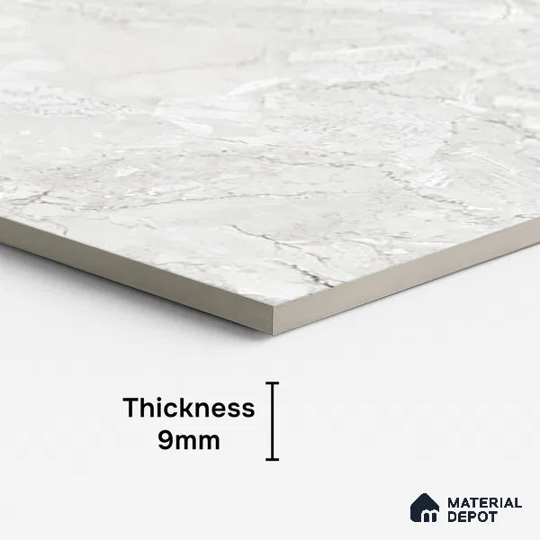 Marble Look Wall & Floor Tile TL 08933 | Glossy Finish 4 ft x 2 ft Vitrified Tile - 9 mm | Suitable For Kitchen, Bathroom, Bedroom & Office