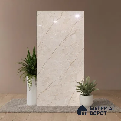 Marble Look Wall & Floor Tile TL 08951 | Glossy Finish 4 ft x 2 ft Vitrified Tile - 9 mm | Suitable For Kitchen, Bathroom, Bedroom & Office
