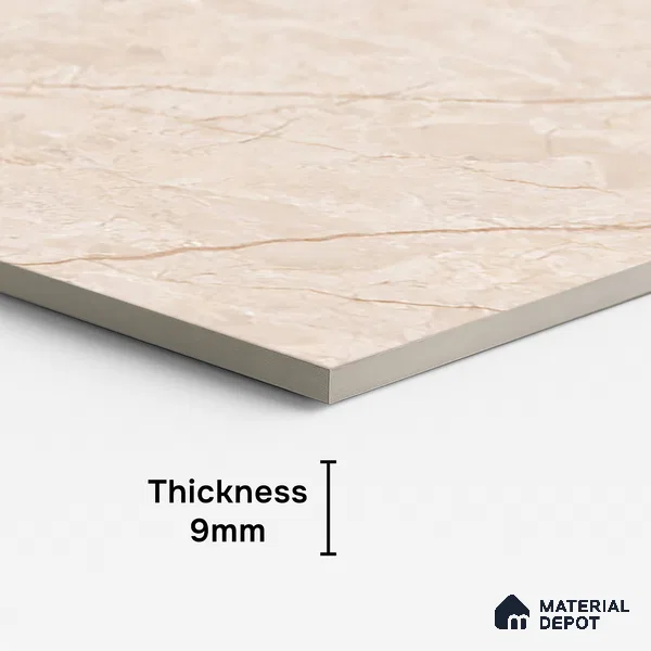 Marble Look Wall & Floor Tile TL 08951 | Glossy Finish 4 ft x 2 ft Vitrified Tile - 9 mm | Suitable For Kitchen, Bathroom, Bedroom & Office