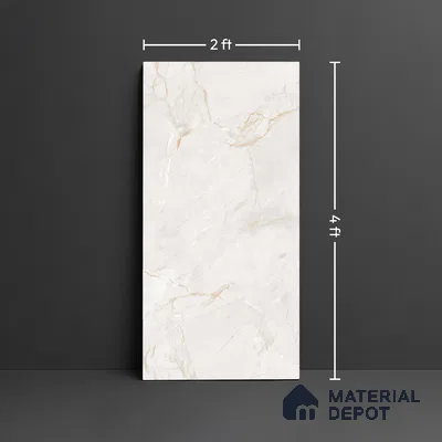 Marble Look Wall & Floor Tile TL 09035 | Glossy Finish 4 ft x 2 ft Vitrified Tile - 9 mm | Suitable For Kitchen, Bathroom, Bedroom & Office