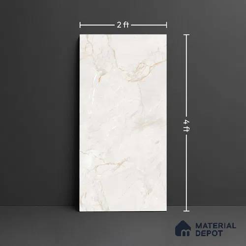 Marble Look Wall & Floor Tile TL 09035 | Glossy Finish 4 ft x 2 ft Vitrified Tile - 9 mm | Suitable For Kitchen, Bathroom, Bedroom & Office