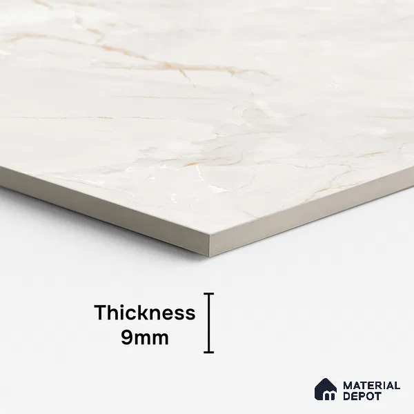 Marble Look Wall & Floor Tile TL 09035 | Glossy Finish 4 ft x 2 ft Vitrified Tile - 9 mm | Suitable For Kitchen, Bathroom, Bedroom & Office