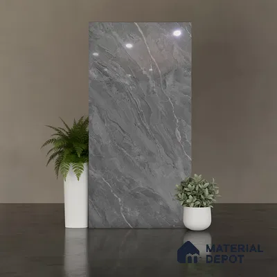 Marble Look Wall & Floor Tile TL 08954 | Glossy Finish 4 ft x 2 ft Vitrified Tile - 9 mm | Suitable For Kitchen, Bathroom, Bedroom & Office