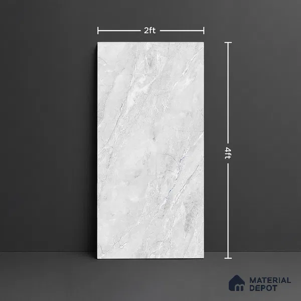Marble Look Wall & Floor Tile TL 08949 | Glossy Finish 4 ft x 2 ft Vitrified Tile - 9 mm | Suitable For Kitchen, Bathroom, Bedroom & Office