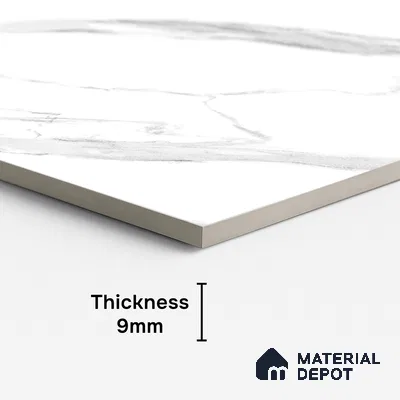 Marble Look Wall & Floor Tile TL 09040 | Glossy Finish 4 ft x 2 ft Vitrified Tile - 9 mm | Suitable For Kitchen, Bathroom, Bedroom & Office