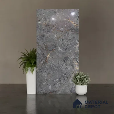 Marble Look Wall & Floor Tile TL 08958 | Glossy Finish 4 ft x 2 ft Vitrified Tile - 9 mm | Suitable For Kitchen, Bathroom, Bedroom & Office