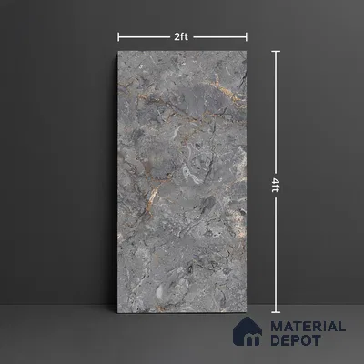 Marble Look Wall & Floor Tile TL 08958 | Glossy Finish 4 ft x 2 ft Vitrified Tile - 9 mm | Suitable For Kitchen, Bathroom, Bedroom & Office