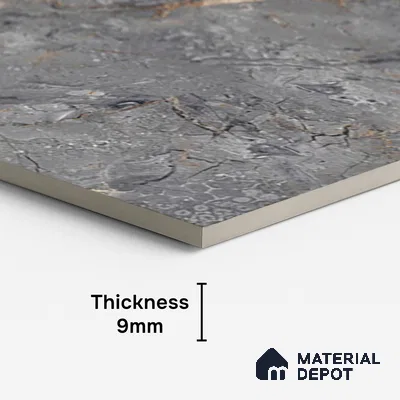 Marble Look Wall & Floor Tile TL 08958 | Glossy Finish 4 ft x 2 ft Vitrified Tile - 9 mm | Suitable For Kitchen, Bathroom, Bedroom & Office