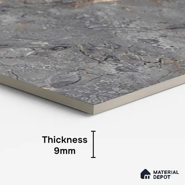 Marble Look Wall & Floor Tile TL 08958 | Glossy Finish 4 ft x 2 ft Vitrified Tile - 9 mm | Suitable For Kitchen, Bathroom, Bedroom & Office