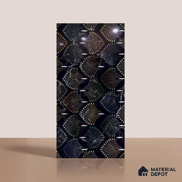 Patterned Look Wall & Floor Tile TL 09008 | Glossy Finish 4 ft x 2 ft Vitrified Tile - 9 mm | Suitable For Kitchen, Bathroom, Bedroom & Office