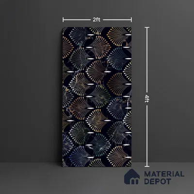 Patterned Look Wall & Floor Tile TL 09008 | Glossy Finish 4 ft x 2 ft Vitrified Tile - 9 mm | Suitable For Kitchen, Bathroom, Bedroom & Office