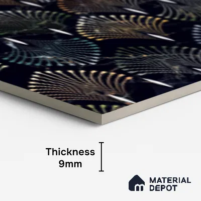Patterned Look Wall & Floor Tile TL 09008 | Glossy Finish 4 ft x 2 ft Vitrified Tile - 9 mm | Suitable For Kitchen, Bathroom, Bedroom & Office