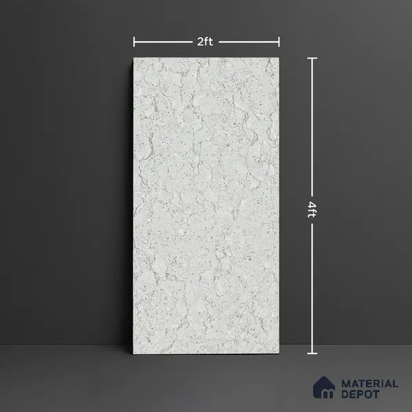 Stone Look Wall & Floor Tile TL 08882 | Glossy Finish 4 ft x 2 ft Vitrified Tile - 9 mm | Suitable For Kitchen, Bathroom, Bedroom & Office