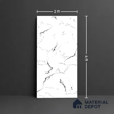 Marble Look Wall & Floor Tile TL 09036 | Glossy Finish 4 ft x 2 ft Vitrified Tile - 9 mm | Suitable For Kitchen, Bathroom, Bedroom & Office